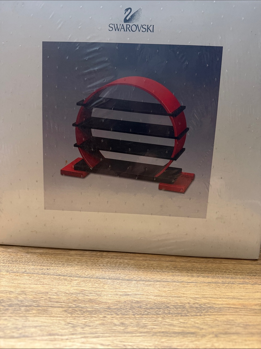 Retired Swarovski Red and Black Circular Shelved Display